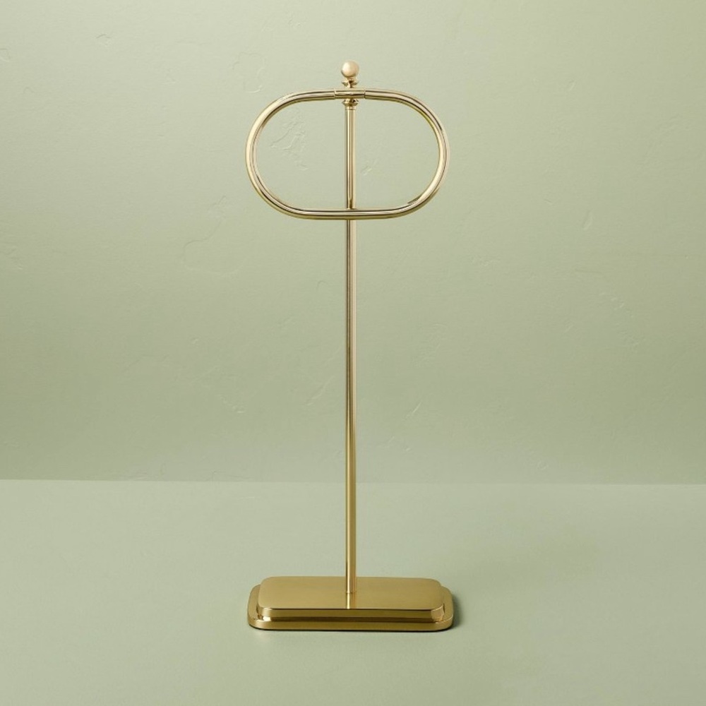 Hearth & Hand Brass Bathroom Hand Towel Stand Antique Finish